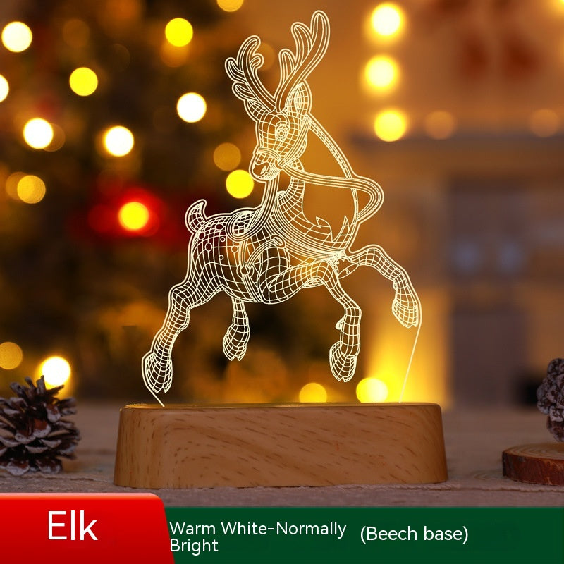 Weihnachtsdekoration, 3D-Lampe, Acryl-LED-Nachtlichter, Neujahr, Valentinstag, Weihnachten, Kindergeschenk, Weihnachtsschmuck