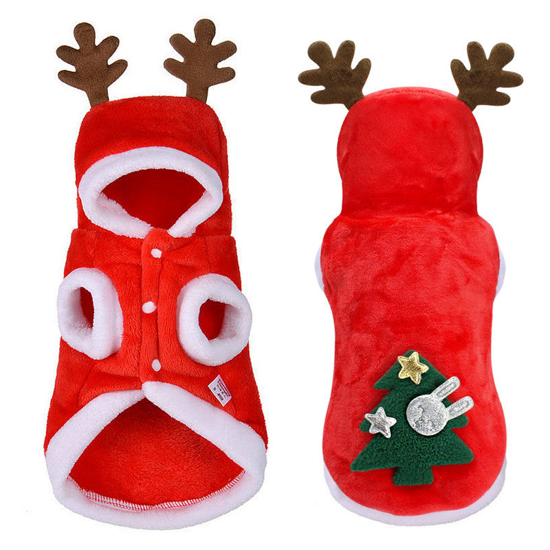 Pet flannel elk christmas clothes