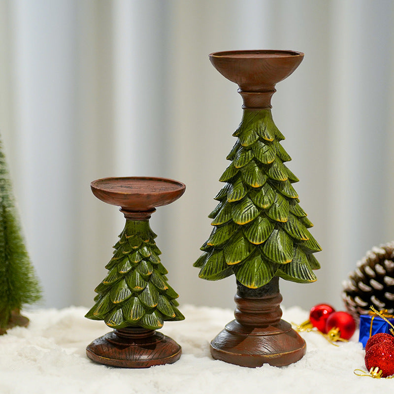 Harz Holz Weihnachtsbaum Kerzenhalter Basis Figur Weihnachtsdekorationen Kerzenständer Handwerk Home Wohnzimmer Dekor