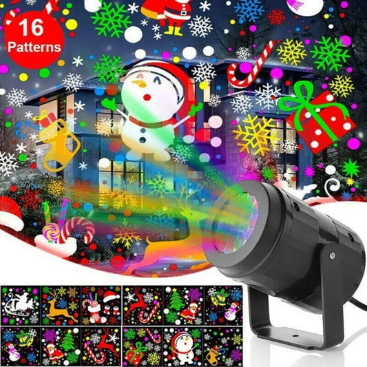 2023 Christmas Party Lights Snowflake Projector Light Led Stage Light Rotating Xmas Pattern Outdoor Holiday Lighting Garden Christmas  Decor